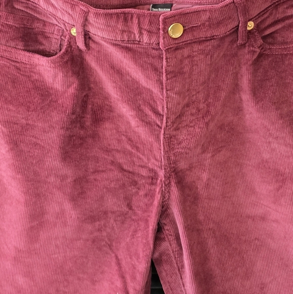 True Religion Halle Mid Rise Burgundy Corduroy Skinny Jeans 33 - Picture 9 of 9